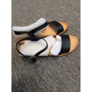 Soda Bigboss S Black Faux Leather Ankle Strap Sandals Women‎ Size 6